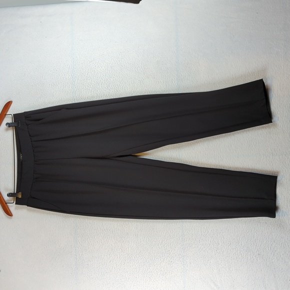 LOFT Black Pleated Straight Leg‎ Dress Pantsuit Slacks S - Picture 1 of 6